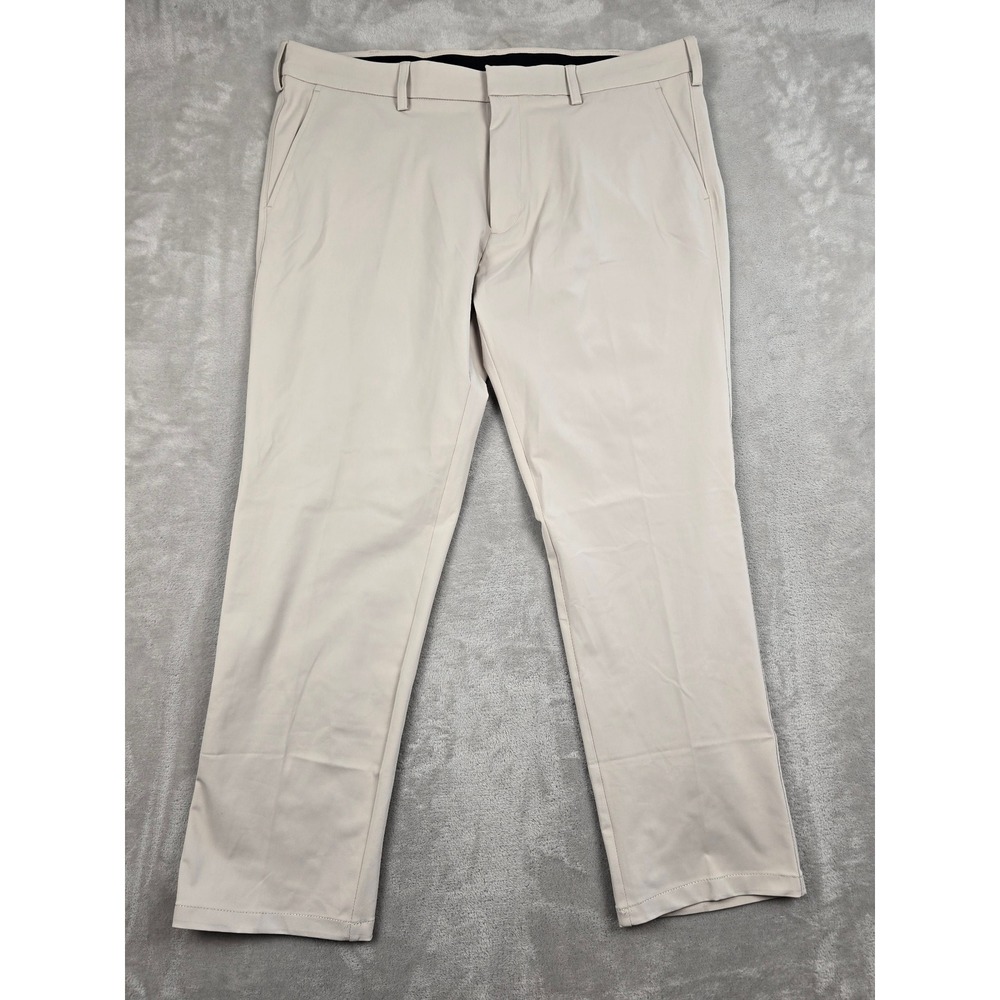 Kenneth Cole Reaction Performance Pant Mens 40x30 Beige Techni-Cole Modern Fit